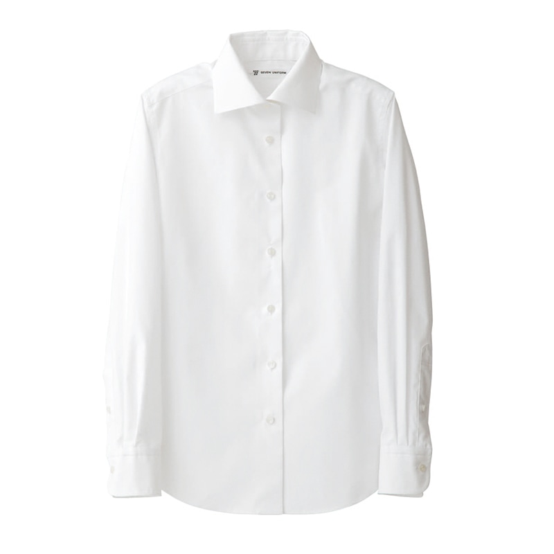 セブンユニフォーム シャツ 女性用 長袖 9号 ホワイト CH4431-0 1枚(ご注文単位1枚)【直送品】