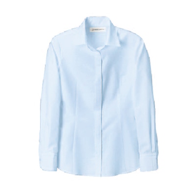 セブンユニフォーム スキッパーカラーブラウス　女性用　長袖 9号　ブルー CF4421-1　1枚（ご注文単位1枚）【直送品】