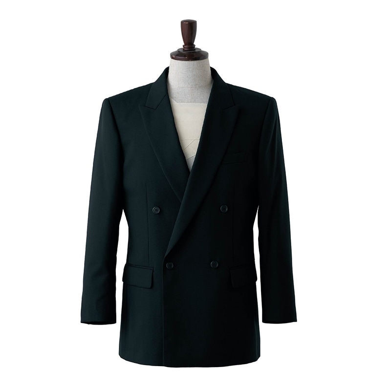 >セブンユニフォーム ダブルブレストジャケット 男性用 Y6 ブラック DD2751-9 1枚(ご注文単位1枚)【直送品】