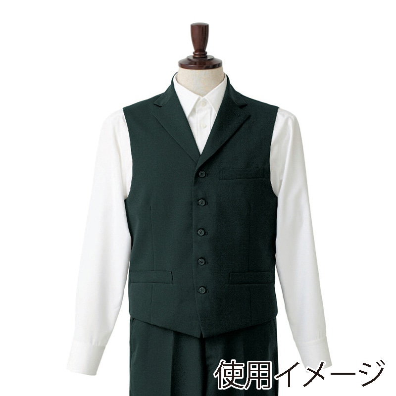 セブンユニフォーム ベスト 男性用 S ブラック CJ4319-9 1枚(ご注文単位1枚)【直送品】