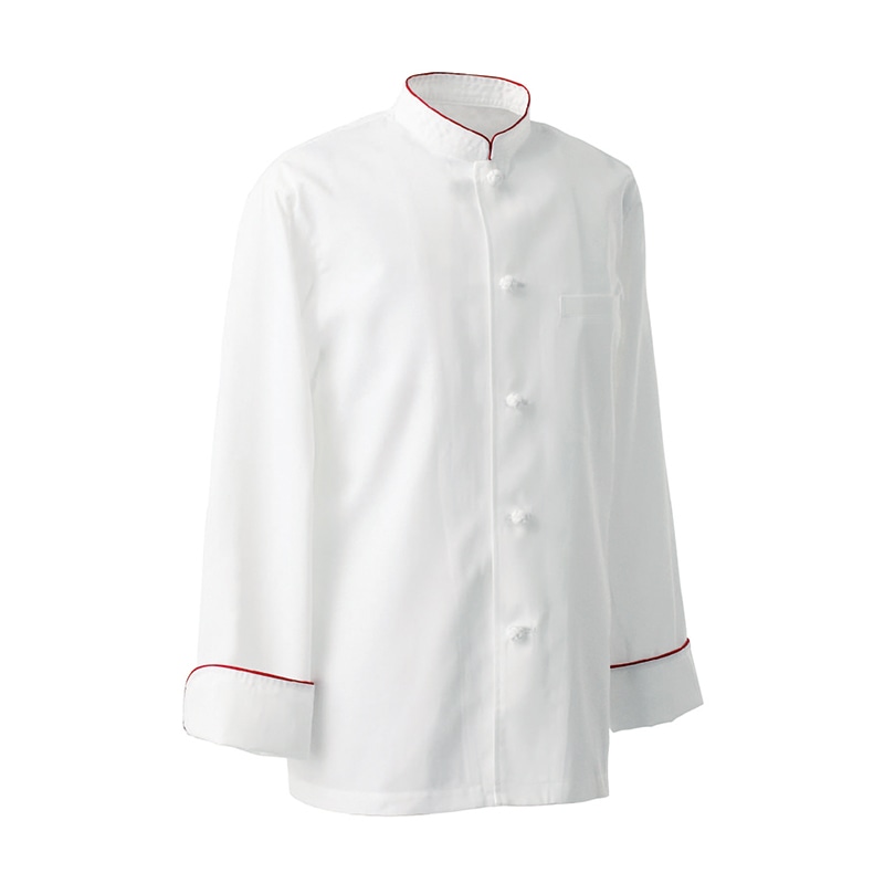 セブンユニフォーム コックコート　男女兼用　長袖 S　レッド BA1080-2　1枚（ご注文単位1枚）【直送品】