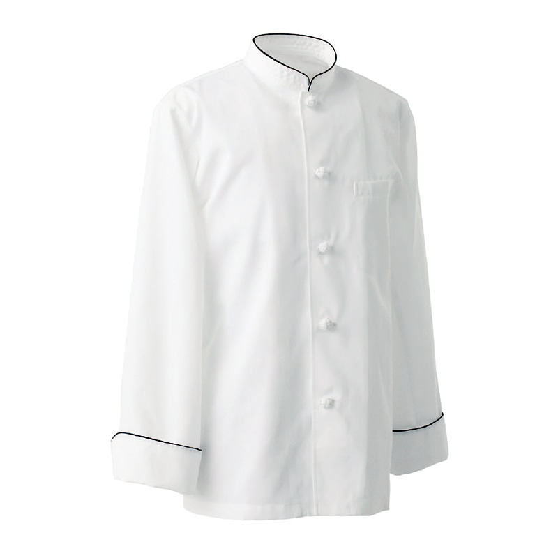 セブンユニフォーム コックコート 男女兼用 長袖 S ブラック BA1080-9 1枚(ご注文単位1枚)【直送品】