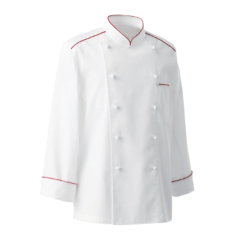 セブンユニフォーム コックコート 男女兼用 長袖 3L レッド BA1081-2 1枚(ご注文単位1枚)【直送品】