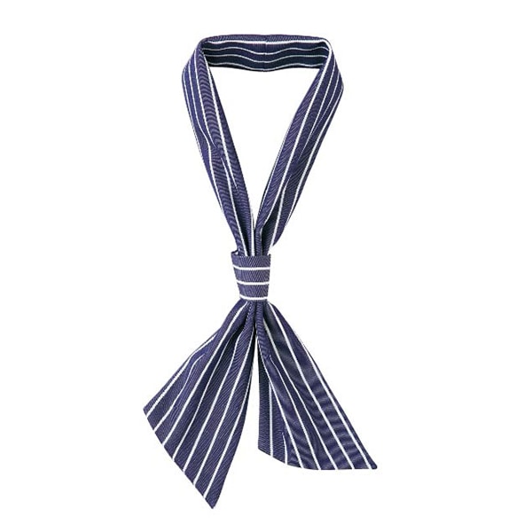 セブンユニフォーム ワンタッチタイ フリーサイズ ホワイト×ネイビー JY4734-1 1枚(ご注文単位1枚)【直送品】