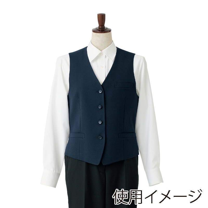 セブンユニフォーム ベスト 女性用 15号 ネイビー CJ4324-1 1枚(ご注文単位1枚)【直送品】