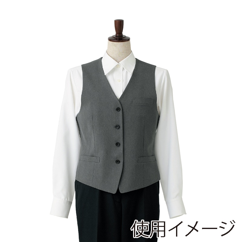 セブンユニフォーム ベスト 女性用 9号 グレー CJ4324-8 1枚(ご注文単位1枚)【直送品】
