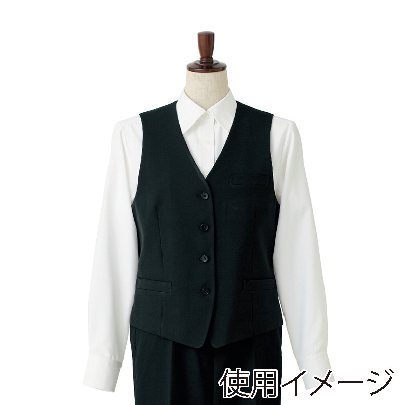 セブンユニフォーム ベスト 女性用 13号 ブラック CJ4324-9 1枚(ご注文単位1枚)【直送品】