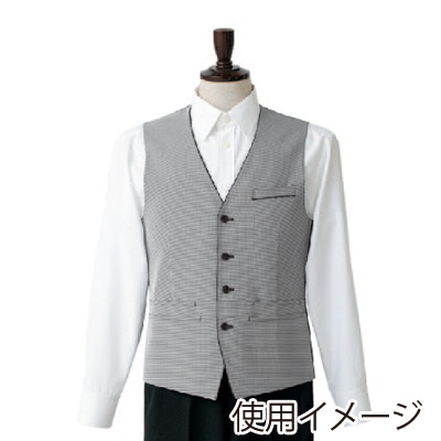 セブンユニフォーム ベスト　男性用 LL　ホワイト×ブラック CJ4325-7　1枚（ご注文単位1枚）【直送品】