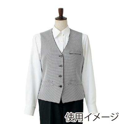 セブンユニフォーム ベスト　女性用 11号　ホワイト×ブラック CJ4326-7　1枚（ご注文単位1枚）【直送品】