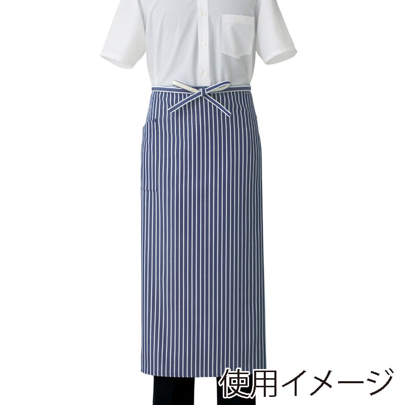 セブンユニフォーム ソムリエエプロン 男女兼用 フリーサイズ ホワイト×ネイビー CT2373-1 1枚(ご注文単位1枚)【直送品】