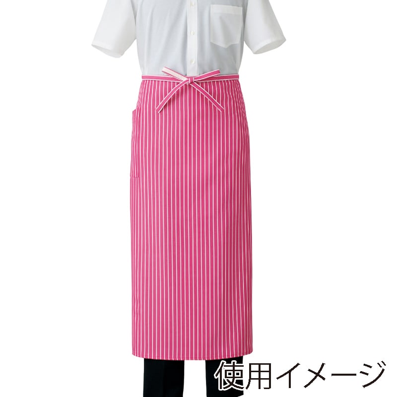 セブンユニフォーム ソムリエエプロン 男女兼用 フリーサイズ ホワイト×ピンク CT2373-2 1枚(ご注文単位1枚)【直送品】