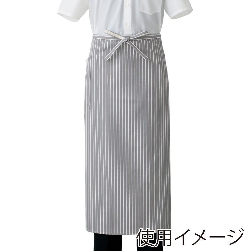 セブンユニフォーム ソムリエエプロン 男女兼用 フリーサイズ ホワイト×グレー CT2373-8 1枚(ご注文単位1枚)【直送品】