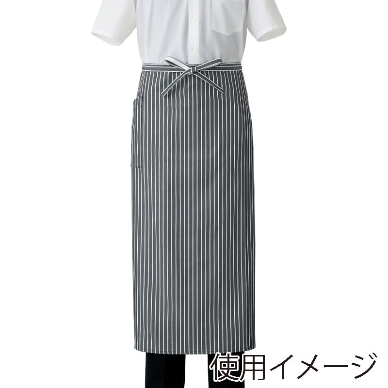 セブンユニフォーム ソムリエエプロン 男女兼用 フリーサイズ ホワイト×ブラック CT2373-9 1枚(ご注文単位1枚)【直送品】