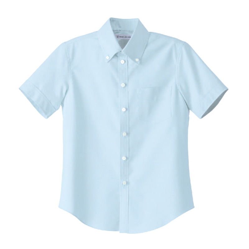 セブンユニフォーム ボタンダウンシャツ　女性用　半袖 SS　サックス CH4487-1　1枚（ご注文単位1枚）【直送品】