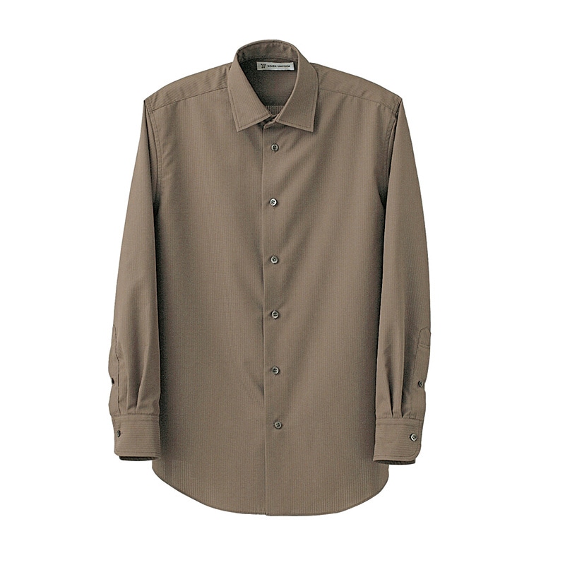 セブンユニフォーム シャツ 男性用 長袖 LL ブラウン CH4488-6 1枚(ご注文単位1枚)【直送品】