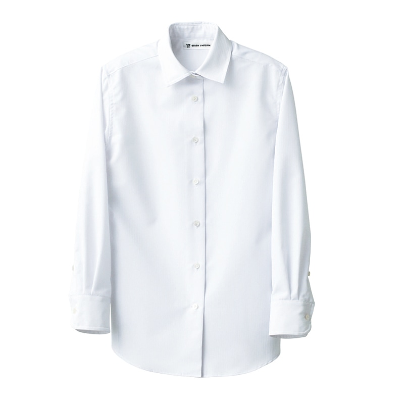 セブンユニフォーム シャツ 女性用 長袖 15号 ホワイト CH4489-0 1枚(ご注文単位1枚)【直送品】
