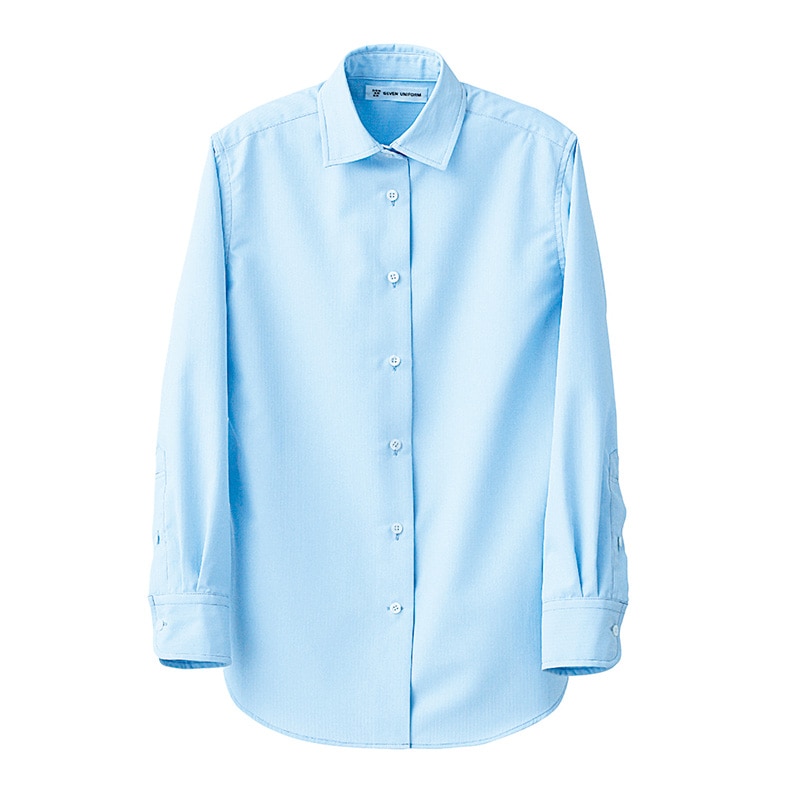 セブンユニフォーム シャツ 女性用 長袖 11号 サックス CH4489-1 1枚(ご注文単位1枚)【直送品】