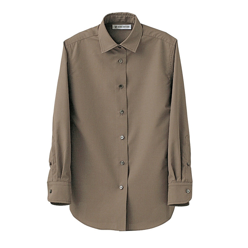 セブンユニフォーム シャツ 女性用 長袖 9号 ブラウン CH4489-6 1枚(ご注文単位1枚)【直送品】