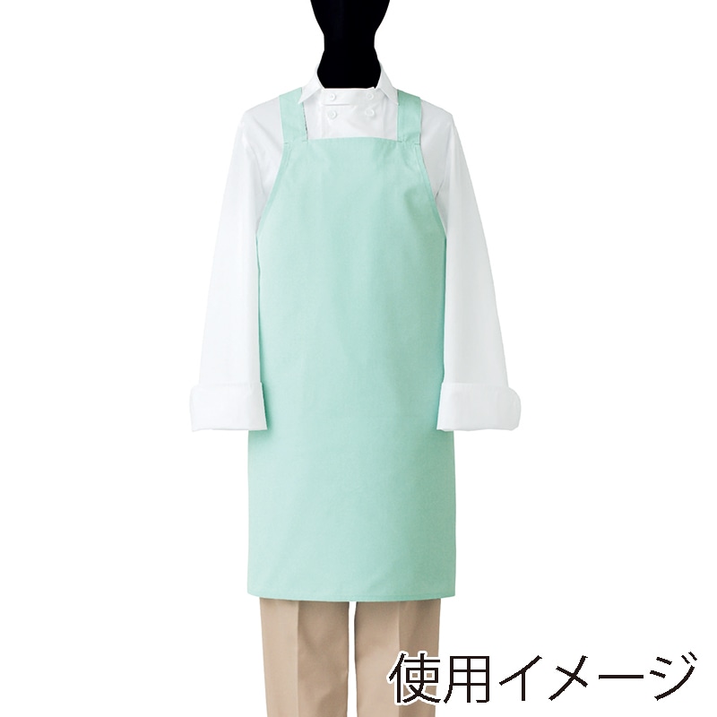 セブンユニフォーム 制菌胸当エプロン　男女兼用 L　ライトグリーン CT2378-4　1枚（ご注文単位1枚）【直送品】