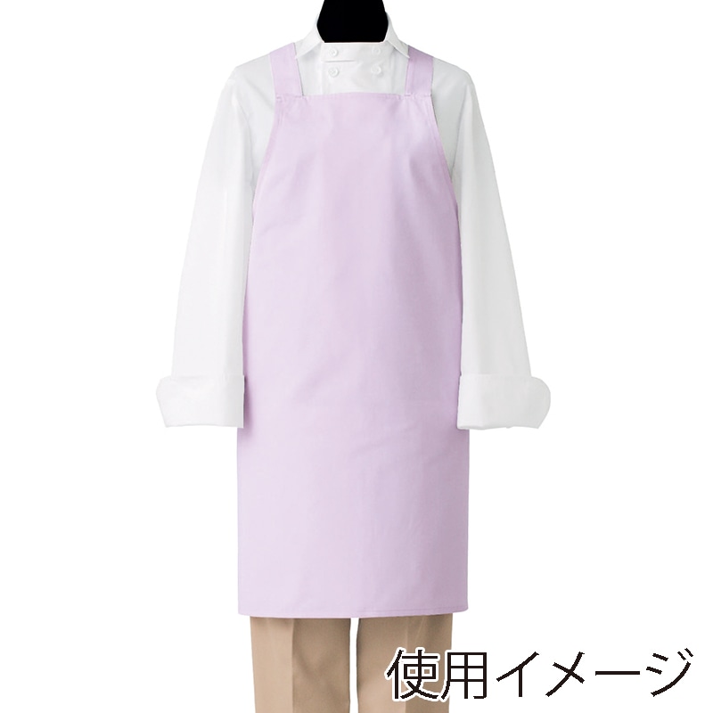 セブンユニフォーム 制菌胸当エプロン　男女兼用 L　ライトパープル CT2378-7　1枚（ご注文単位1枚）【直送品】