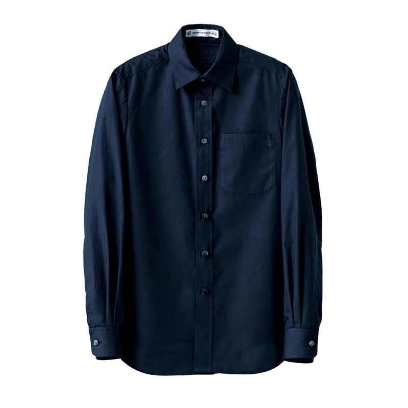 セブンユニフォーム 抗菌シャツ 男女兼用 長袖 4L ネイビー CH4450-1 1枚(ご注文単位1枚)【直送品】