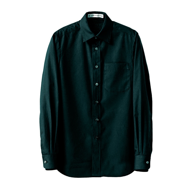 セブンユニフォーム 抗菌シャツ　男女兼用　長袖 5L　ブラック CH4450-9　1枚（ご注文単位1枚）【直送品】