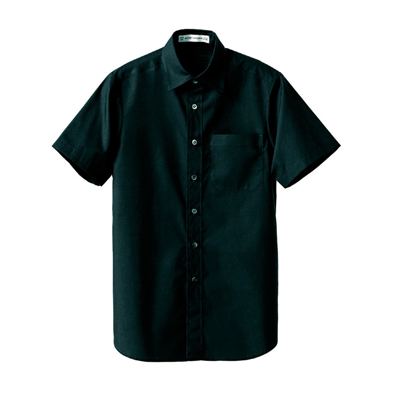 セブンユニフォーム 抗菌シャツ 男女兼用 半袖 M ブラック CH4452-9 1枚(ご注文単位1枚)【直送品】