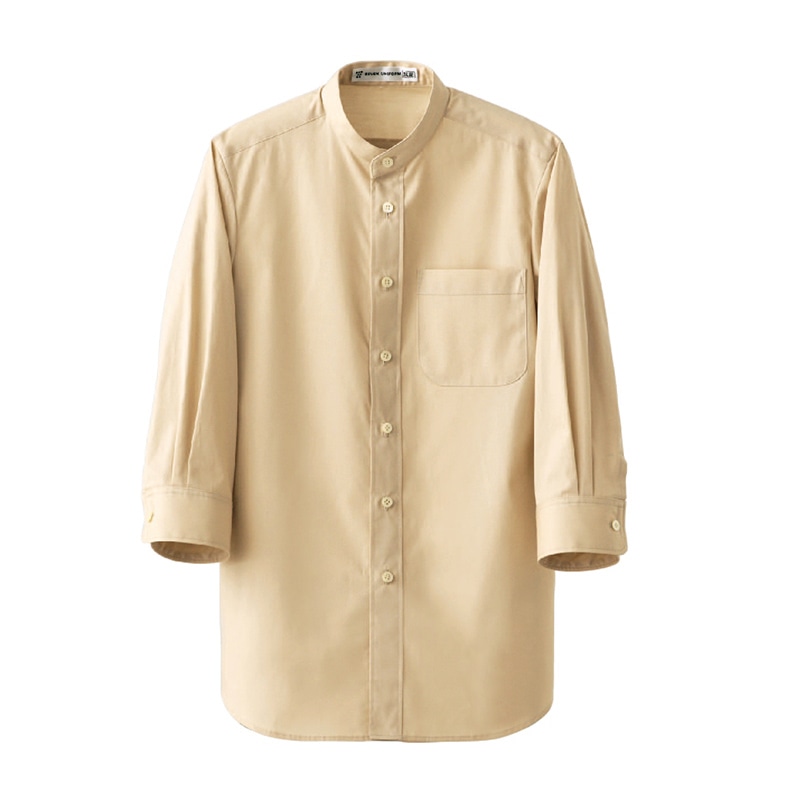 セブンユニフォーム 抗菌スタンドカラーシャツ　男女兼用　7分袖 SS　ベージュ CH4457-7　1枚（ご注文単位1枚）【直送品】