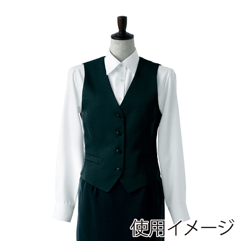 セブンユニフォーム ベスト　女性用 9号　ブラック CJ4333-9　1枚（ご注文単位1枚）【直送品】