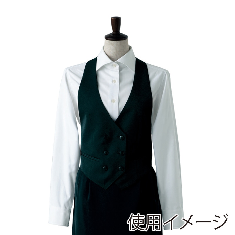 >セブンユニフォーム カマーベスト 女性用 4L ブラック CJ4335-9 1枚(ご注文単位1枚)【直送品】