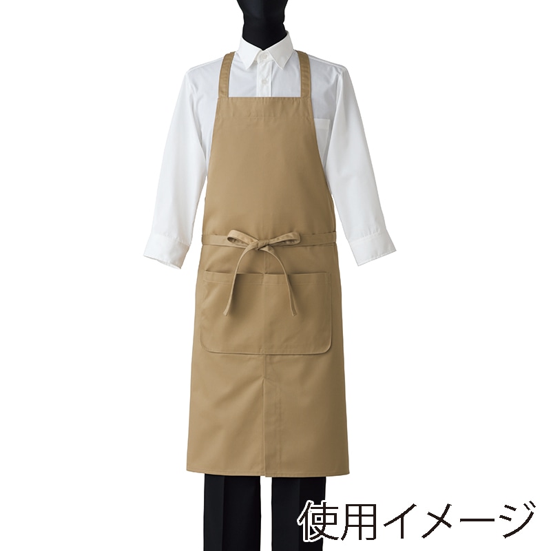 セブンユニフォーム 胸当てエプロン フリーサイズ　ベージュ CT2367-7　1枚（ご注文単位1枚）【直送品】