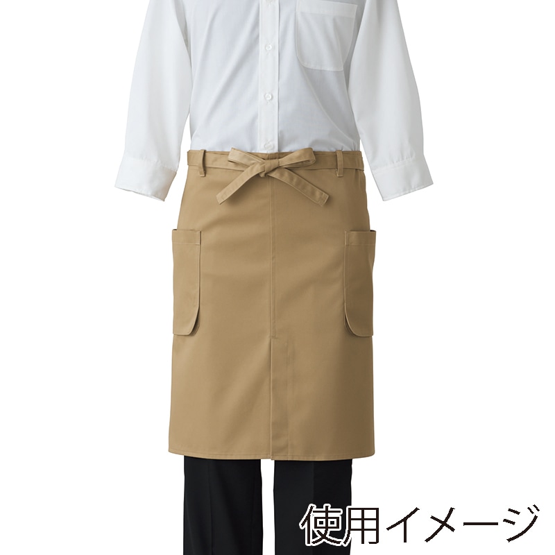セブンユニフォーム 腰下エプロン フリーサイズ　ベージュ CT2368-7　1枚（ご注文単位1枚）【直送品】