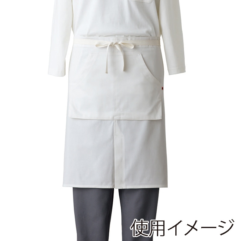 セブンユニフォーム 腰下エプロン フリーサイズ　ホワイト QT7354-0　1枚（ご注文単位1枚）【直送品】