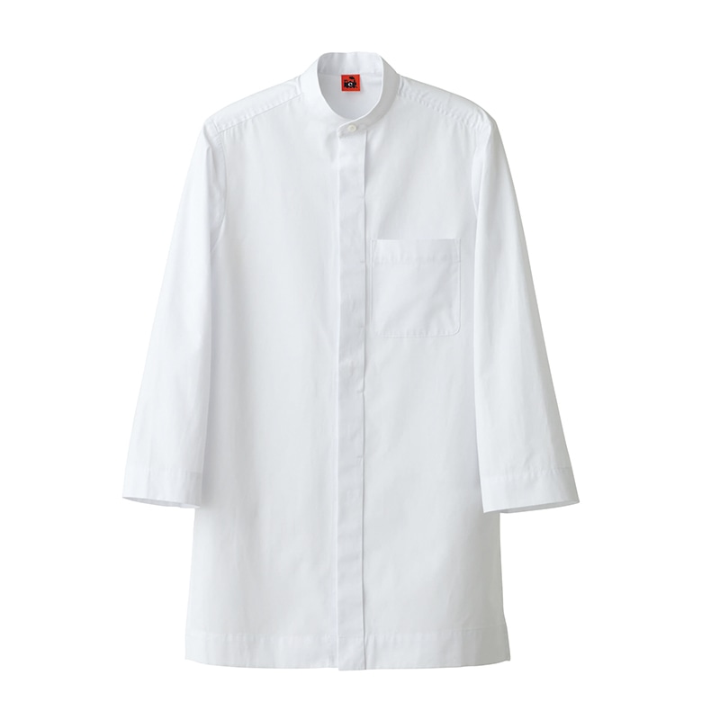 セブンユニフォーム 8分袖スタンドカラーシャツ　男女兼用 S　ホワイト QH7364-0　1枚（ご注文単位1枚）【直送品】