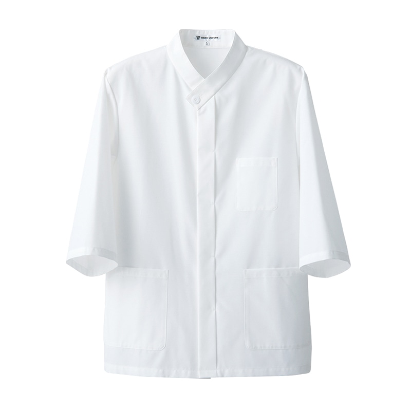 セブンユニフォーム 7分袖コート　男女兼用 LL　ホワイト BA1074-0　1枚（ご注文単位1枚）【直送品】