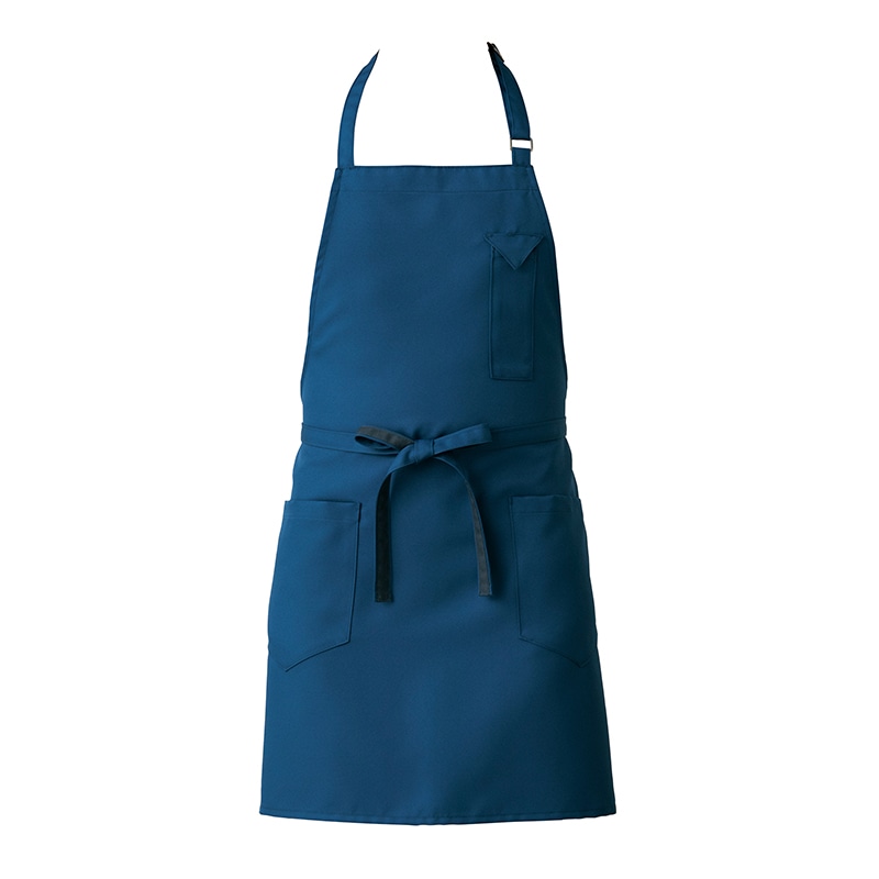 セブンユニフォーム 胸当エプロン 男女兼用 フリーサイズ ブルー CT2361-0 1枚(ご注文単位1枚)【直送品】