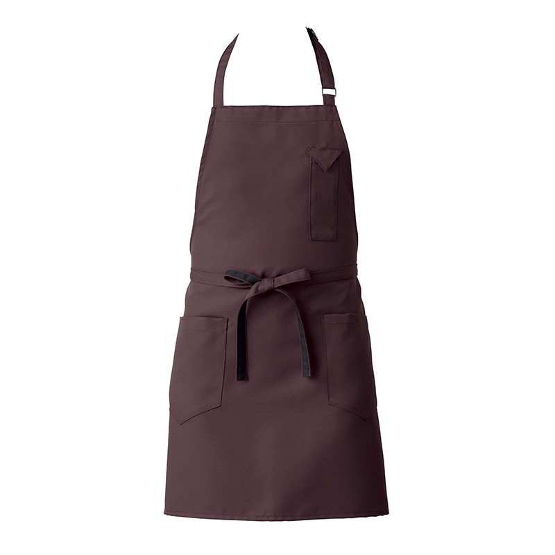 セブンユニフォーム 胸当エプロン 男女兼用 フリーサイズ バーガンディー CT2361-2 1枚(ご注文単位1枚)【直送品】