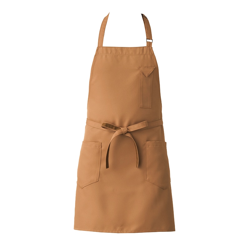 セブンユニフォーム 胸当エプロン 男女兼用 フリーサイズ アンバー CT2361-3 1枚(ご注文単位1枚)【直送品】