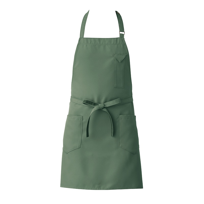 セブンユニフォーム 胸当エプロン 男女兼用 フリーサイズ カーキ CT2361-4 1枚(ご注文単位1枚)【直送品】