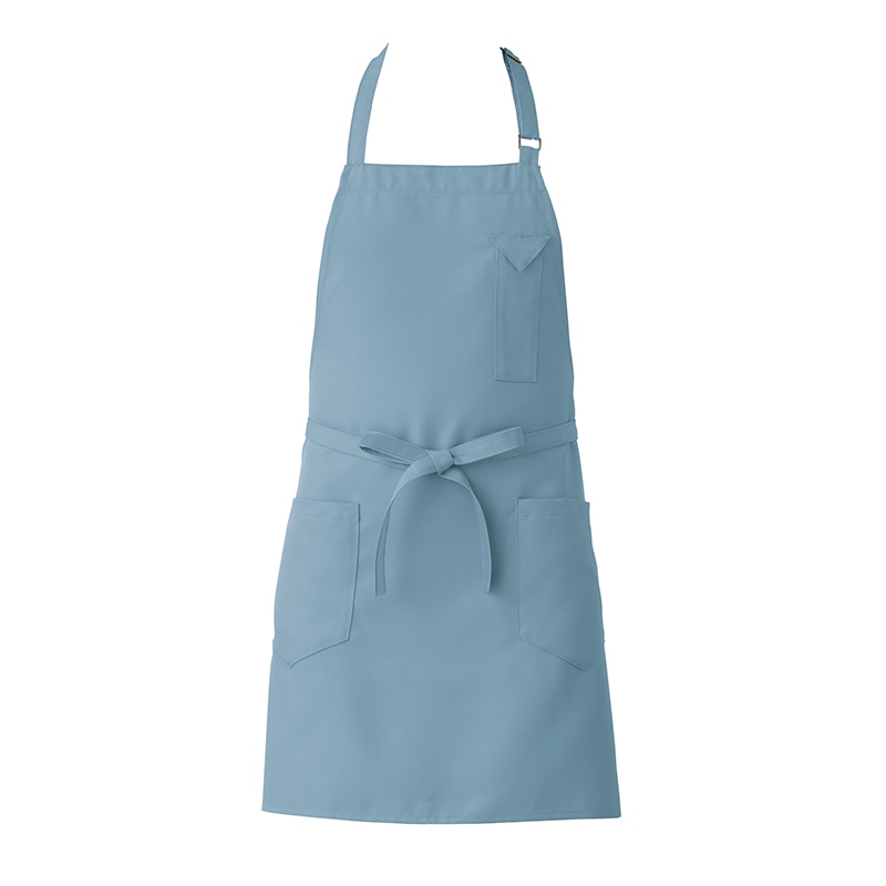 セブンユニフォーム 胸当エプロン 男女兼用 フリーサイズ サックス CT2361-5 1枚(ご注文単位1枚)【直送品】