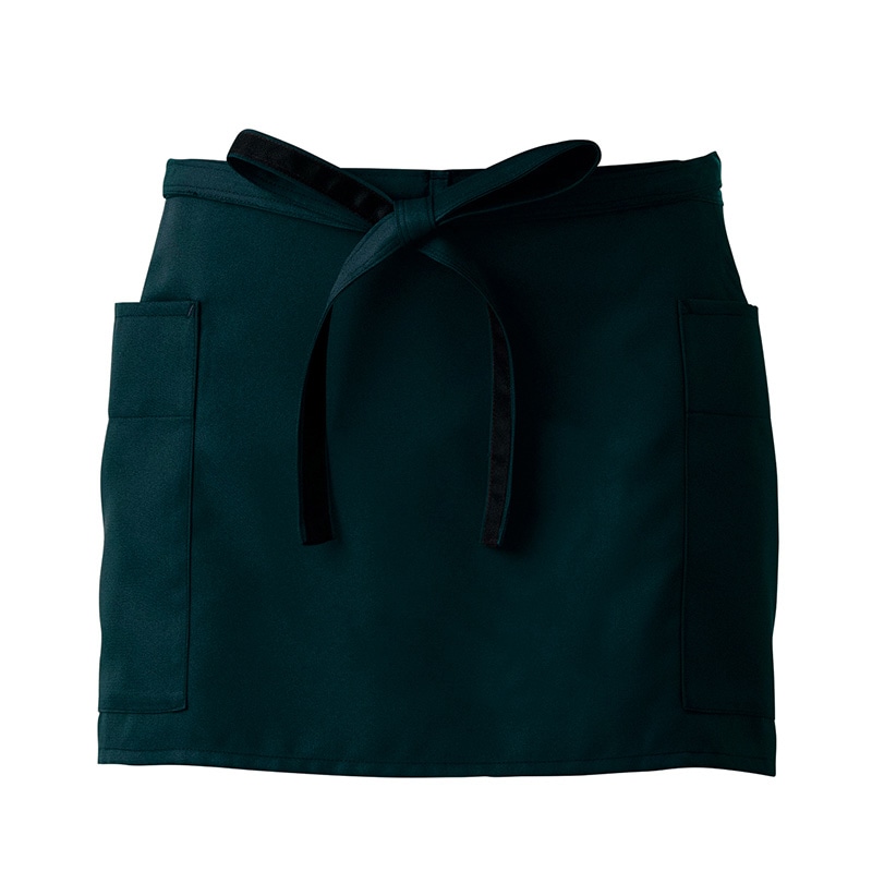 セブンユニフォーム ショートエプロン　男女兼用 フリーサイズ　ダークグリーン CT2366-5　1枚（ご注文単位1枚）【直送品】