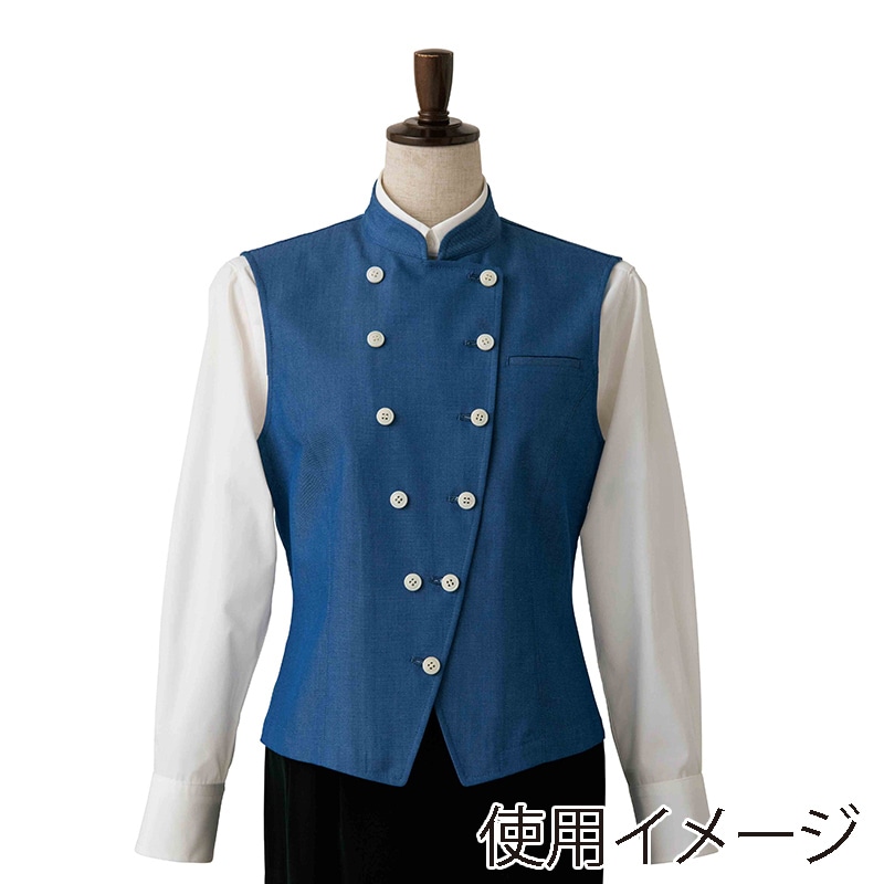 セブンユニフォーム ベスト 女性用 11号 インディゴ DJ2625-1 1枚(ご注文単位1枚)【直送品】