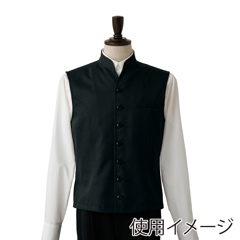 セブンユニフォーム ベスト 男性用 L ブラック×ブラック DJ2630-9 1枚(ご注文単位1枚)【直送品】