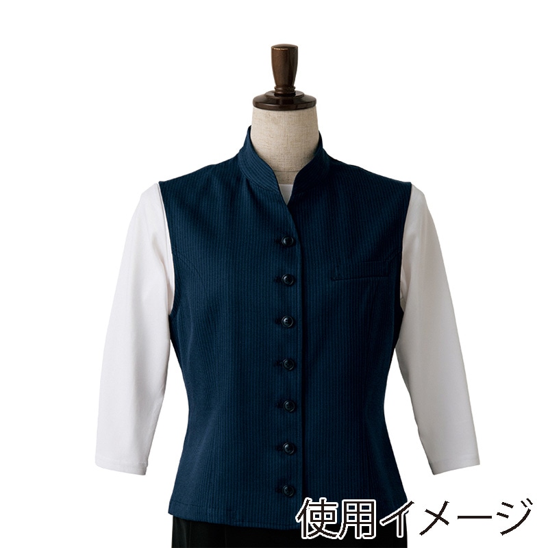 セブンユニフォーム ベスト 女性用 13号 ネイビー×ネイビー DJ2631-1 1枚(ご注文単位1枚)【直送品】
