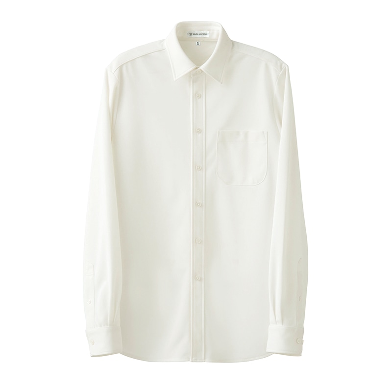 セブンユニフォーム ニットシャツ 男女兼用 長袖 SS ホワイト CH4493-0 1枚(ご注文単位1枚)【直送品】