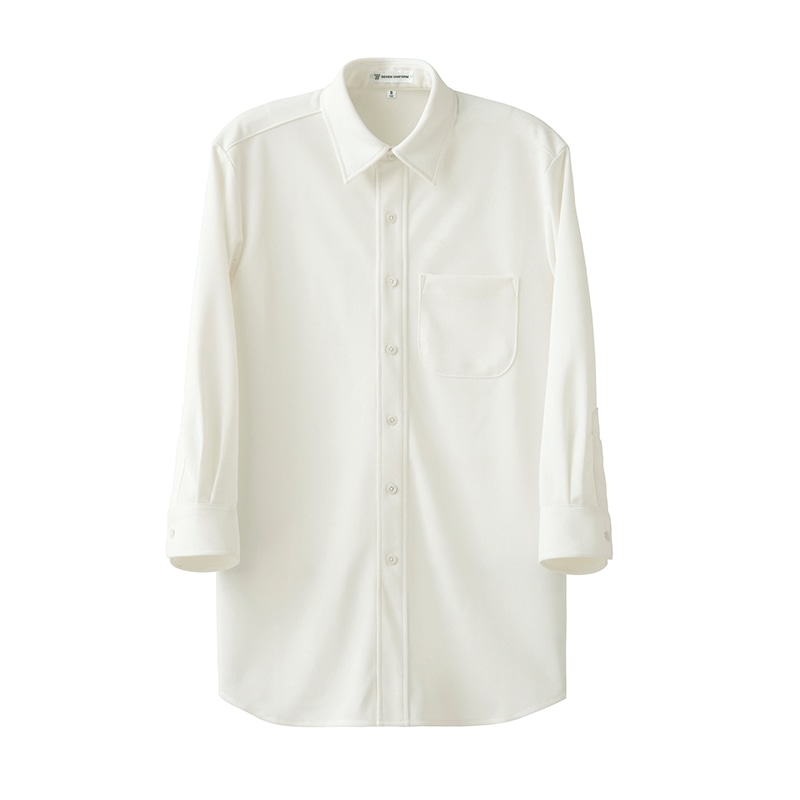 セブンユニフォーム 7分袖ニットシャツ 男女兼用 4L ホワイト CH4494-0 1枚(ご注文単位1枚)【直送品】