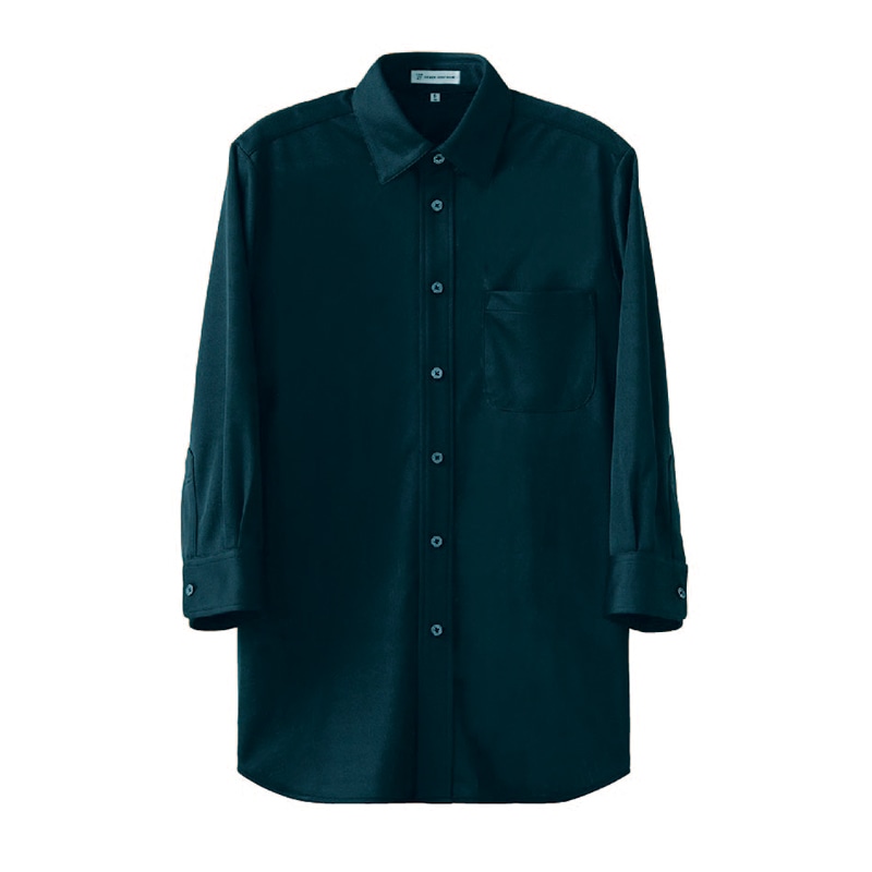 セブンユニフォーム 7分袖ニットシャツ　男女兼用 LL　ネイビー CH4494-1　1枚（ご注文単位1枚）【直送品】