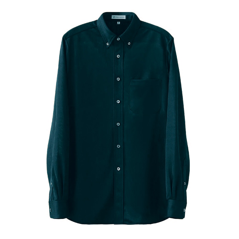 セブンユニフォーム ボタンダウンニットシャツ 男女兼用 長袖 SS ネイビー CH4495-1 1枚(ご注文単位1枚)【直送品】