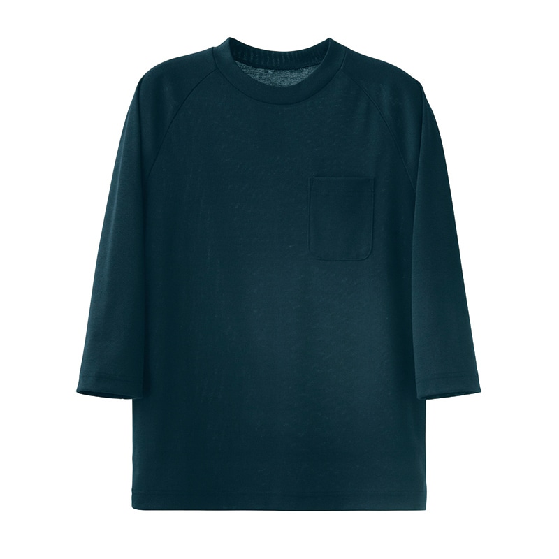 セブンユニフォーム ニットシャツ 男女兼用 7分袖 LL ネイビー CU2355-1 1枚(ご注文単位1枚)【直送品】