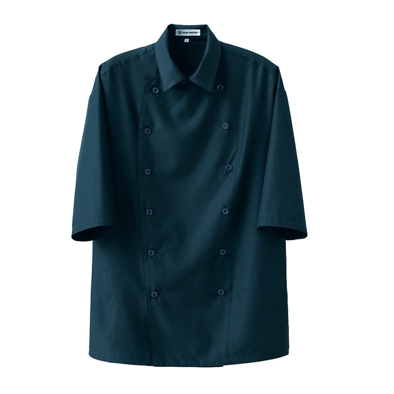 セブンユニフォーム 7分袖シャツコート　男女兼用 L　ネイビー BA1076-1　1枚（ご注文単位1枚）【直送品】